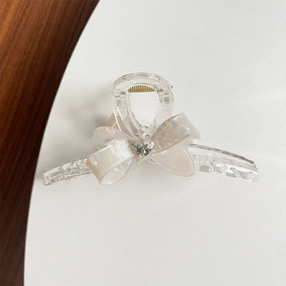 Bow Rhinestone Iridescent Large Hair Claw