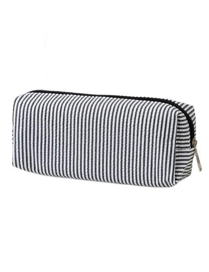 Color Block Striped Makeup Pencil Pouch