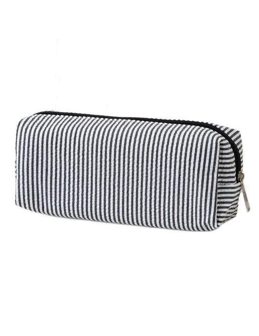 Color Block Striped Makeup Pencil Pouch