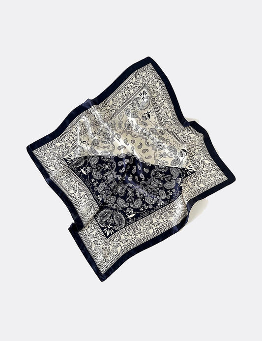 Vintage Paisley Pattern Square Satin Scarf