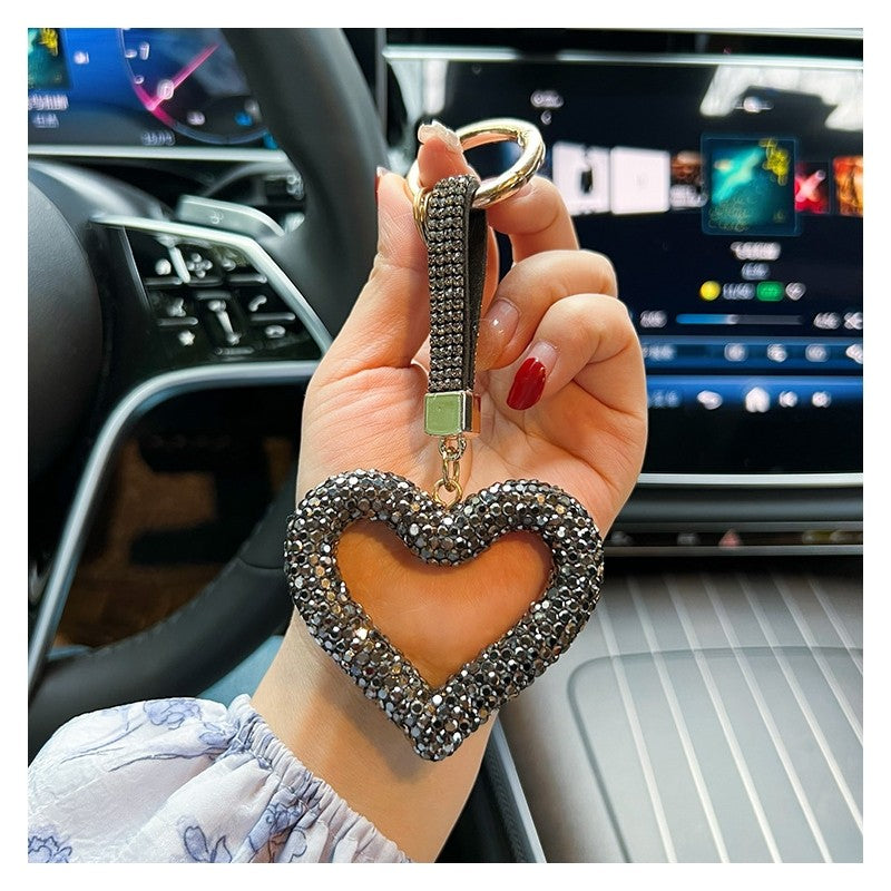 Full Diamond Heart Keychain Pendant
