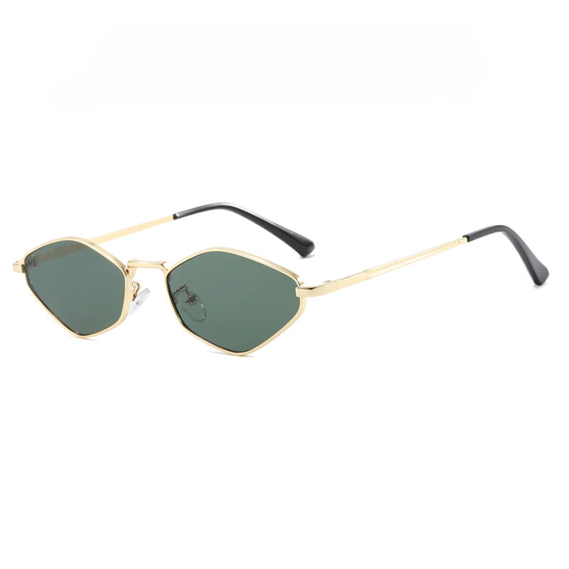 Simple Diamond Frame Metal Sunglasses