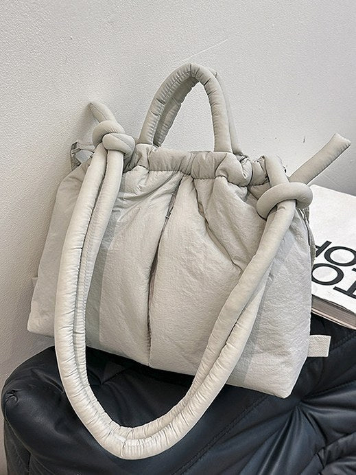 Solid Color Puffer Portable Backpack