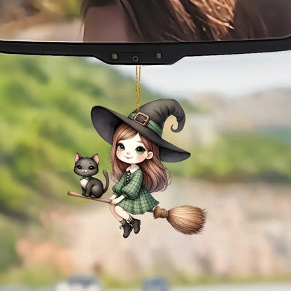 Acrylic Halloween Witch Pendant