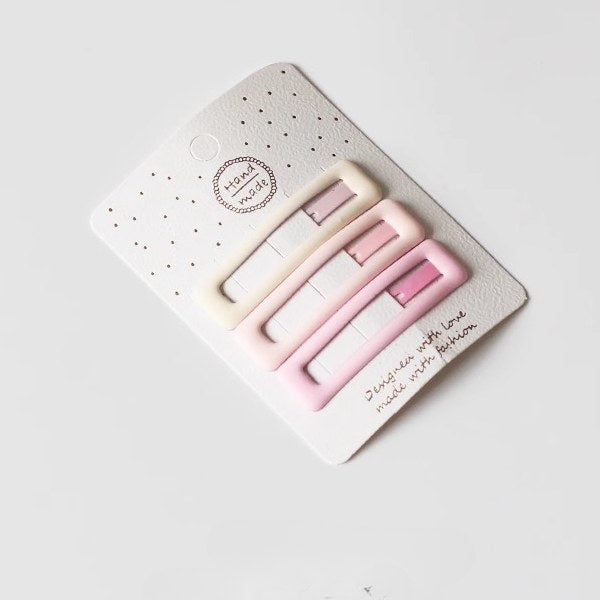 Pink Simple Star Love Hair Clips