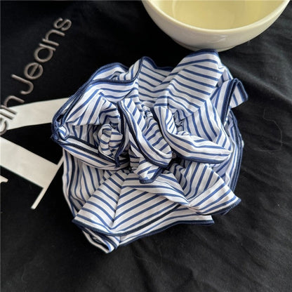 Wide Contrast Stripe Hair Scrunchie