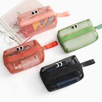 Cute Eyes Simple Portable Mesh Handbags