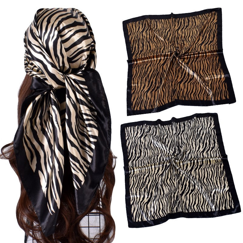 Satin Zebra Square Scarf