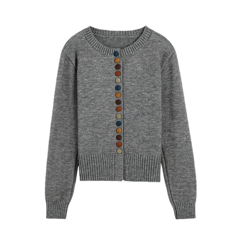 New Round Neck Cardigan Sweater
