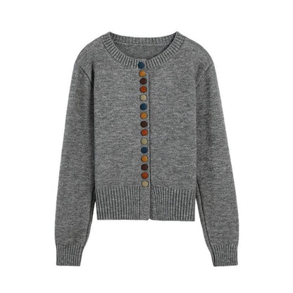 New Round Neck Cardigan Sweater