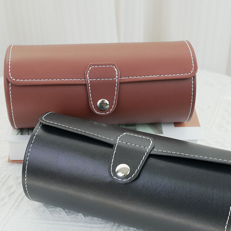 3-Slot Vintage Travel Watch Case Roll Case
