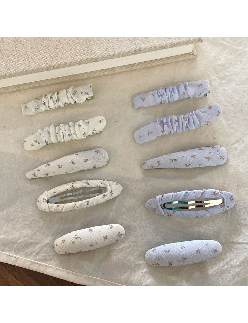 Cute Floral Print Geometric Hair Clips