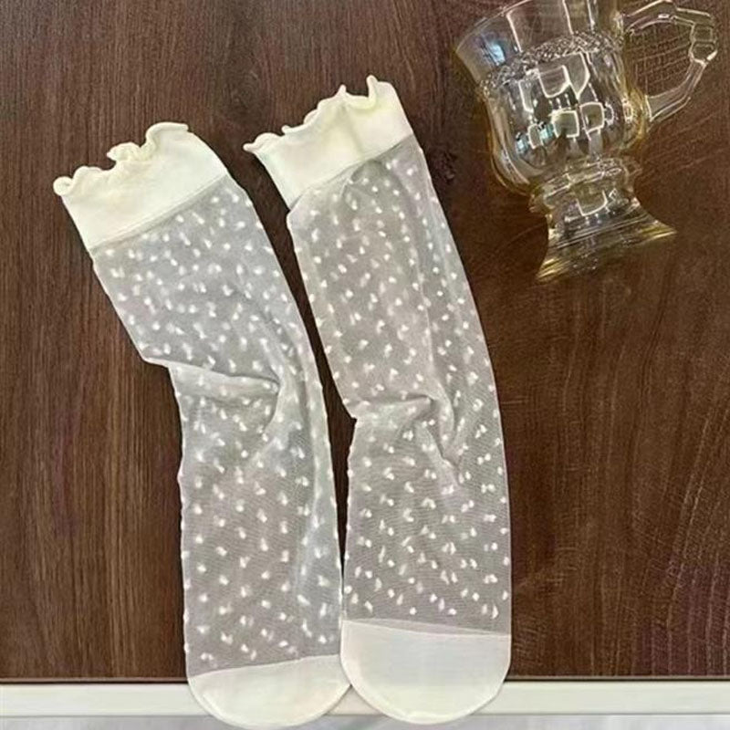Sweet Ruffle Simple Thin Socks