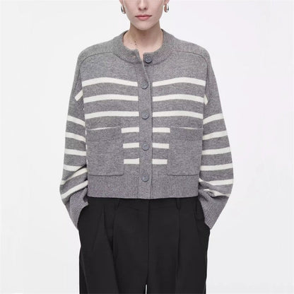 Round Neck Striped Sweater