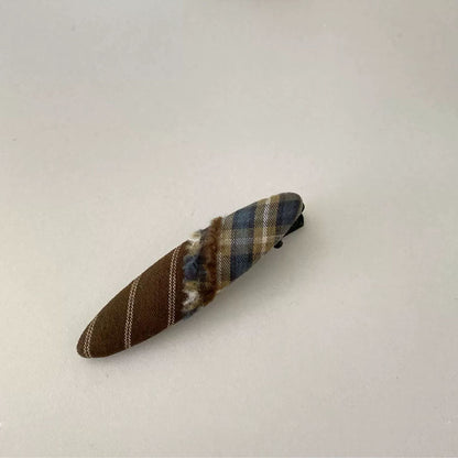 Plaid Color Block Geometric Hair Clip