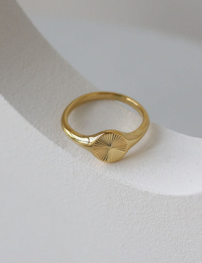 Minimalist Gold Plated Sun Burst Ring