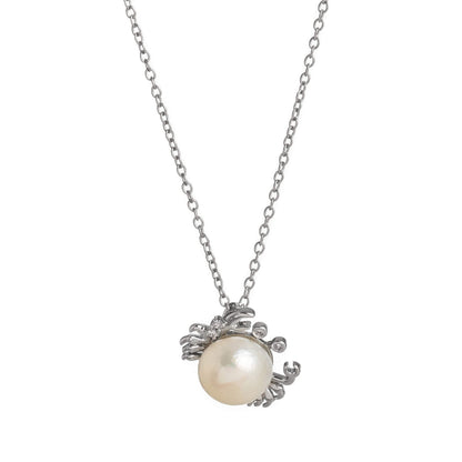 Cute Pearl Small Fish Pendant Necklace