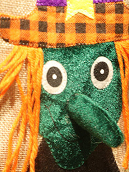 Halloween Burlap Pumpkin Tote Bag