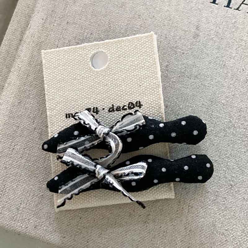 Lace Bow Knot Polka Dot Hair Clip