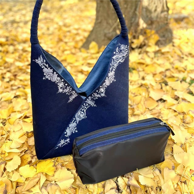 Tie Dye Embroidered Shoulder Bag