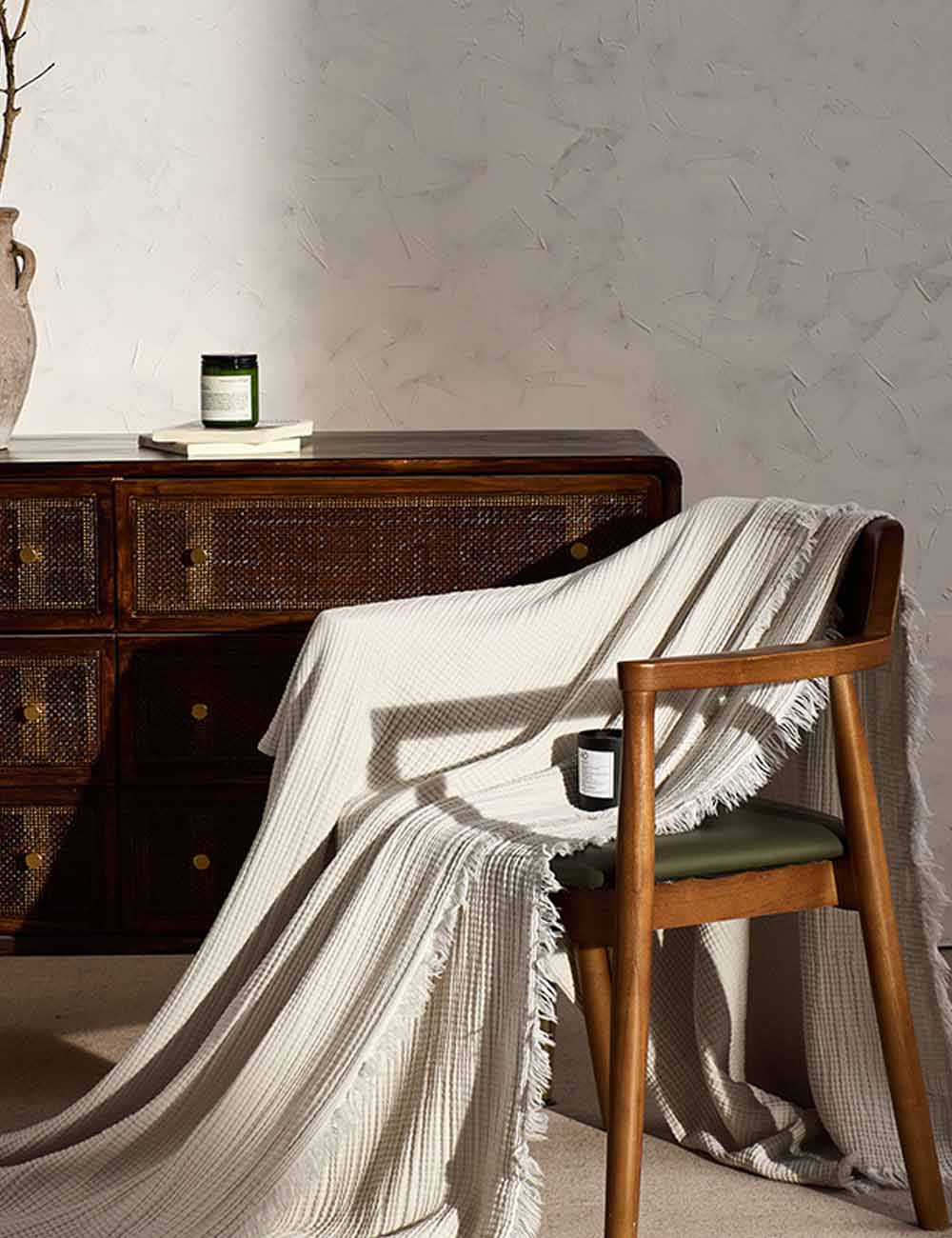 Retro Tassel Solid Color Soft Knit Blanket