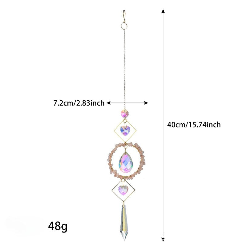 Colorful Stone Cross Crystal Home Hangings