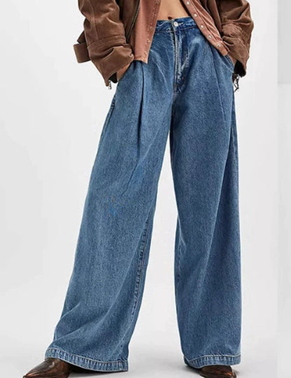 Vintage Loose Wide Leg Long Denim Jeans