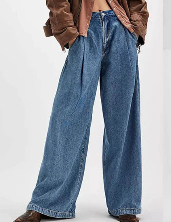 Wide Leg Blue Jeans
