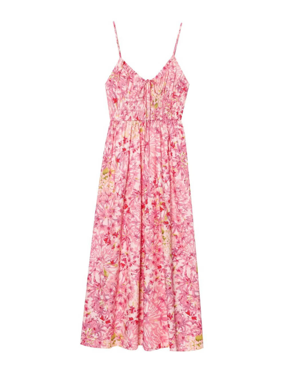 Casual Floral Print Spaghetti Strap Maxi Dress