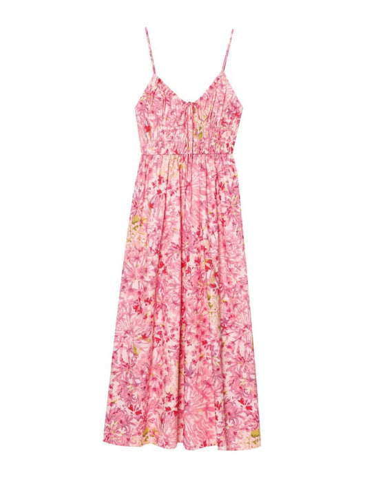 Casual Floral Print Spaghetti Strap Maxi Dress