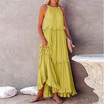Beach Maxi Dress With Ruffle Hem