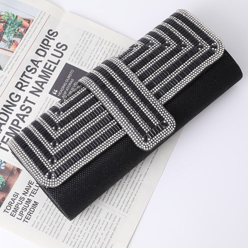 Fashion Chain Square Rhinestone Handbag