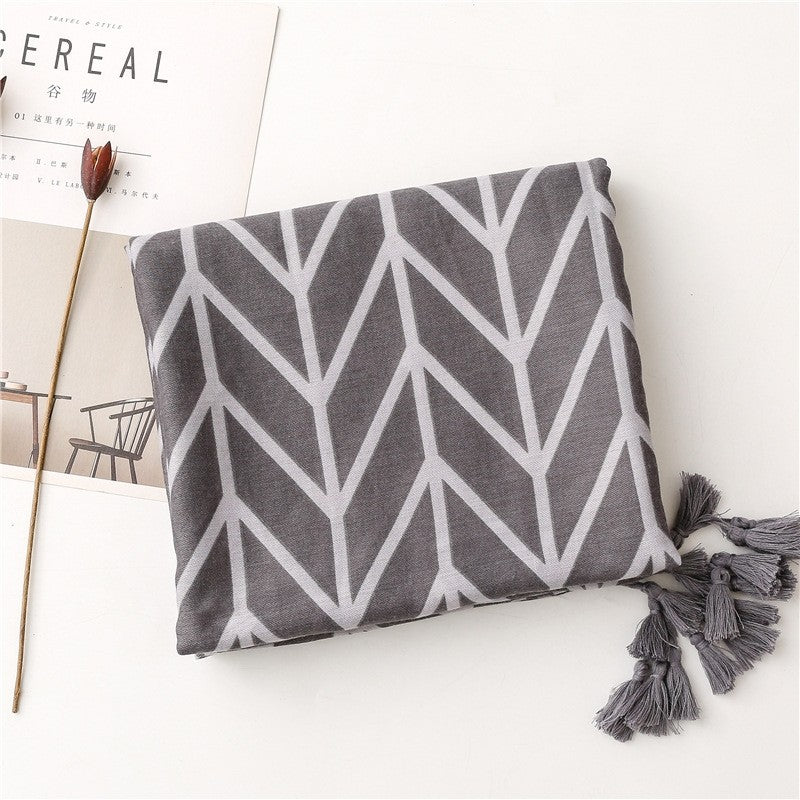 Simple Fashion Tropical Plant Leaf Scarf