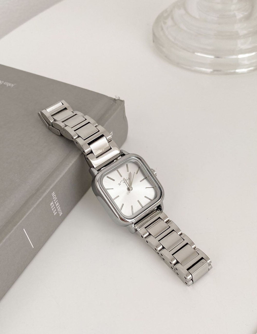 Minimalist Small Square Stainless Steel Watch