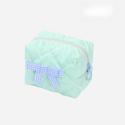 Candy Color Bow Decor Makeup Bag