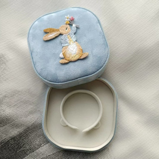 Portable Cute Embroidered Travel Jewelry Case