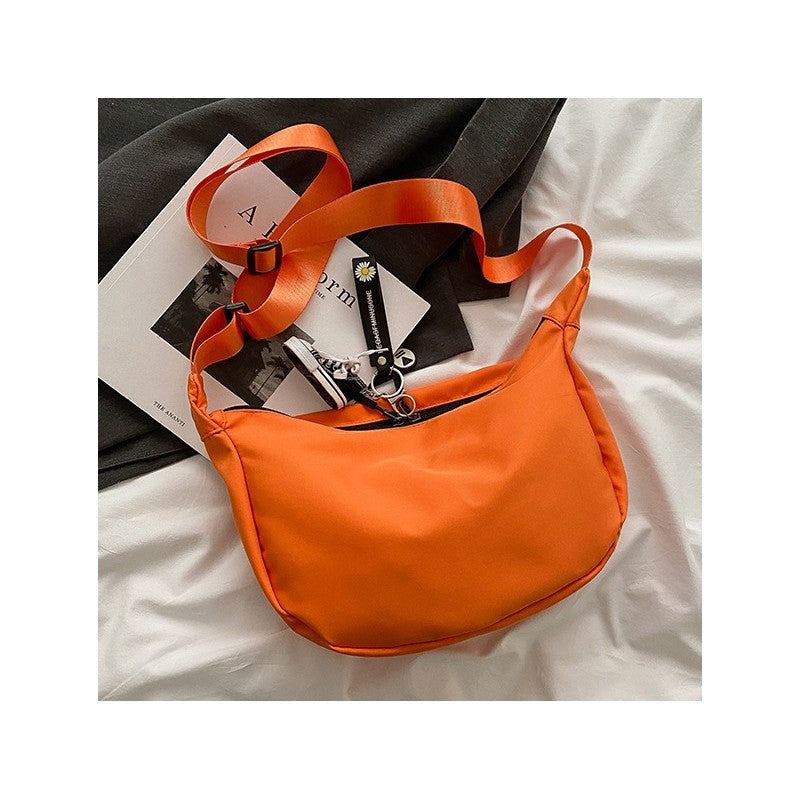 Causal Solid Color Oxford Crossbody Bag