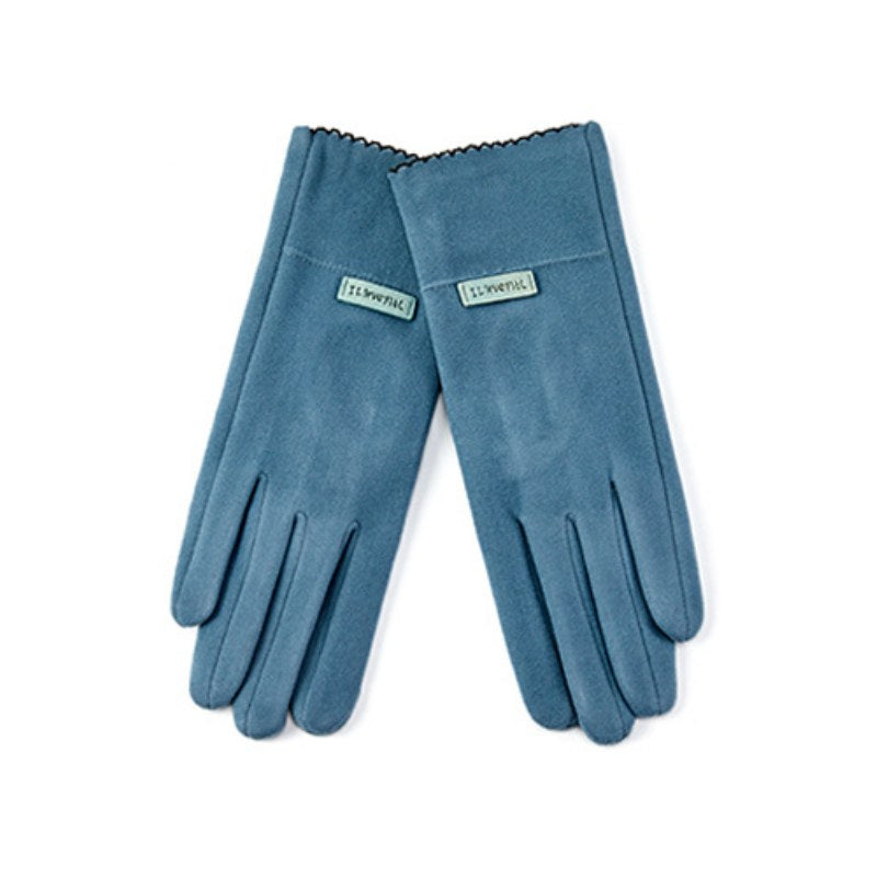 Solid Color Chamois Suede Windproof Gloves