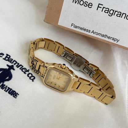 Trendy Square Dial Stainless Steel Bracelet Watch