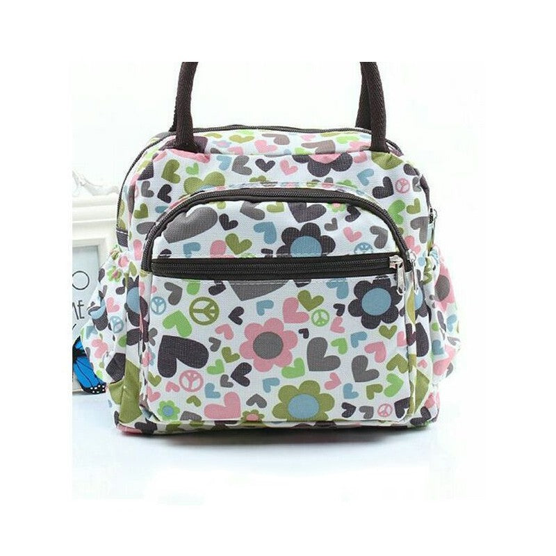Dotted Letter Kitten Print Lunch Bag Lunchbox Bag
