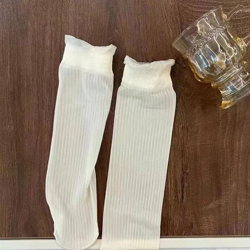 Sweet Ruffle Simple Thin Socks