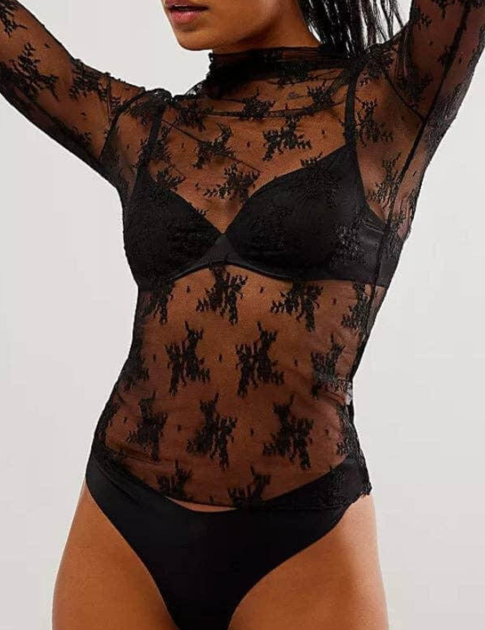 Floral Lace See Through Top