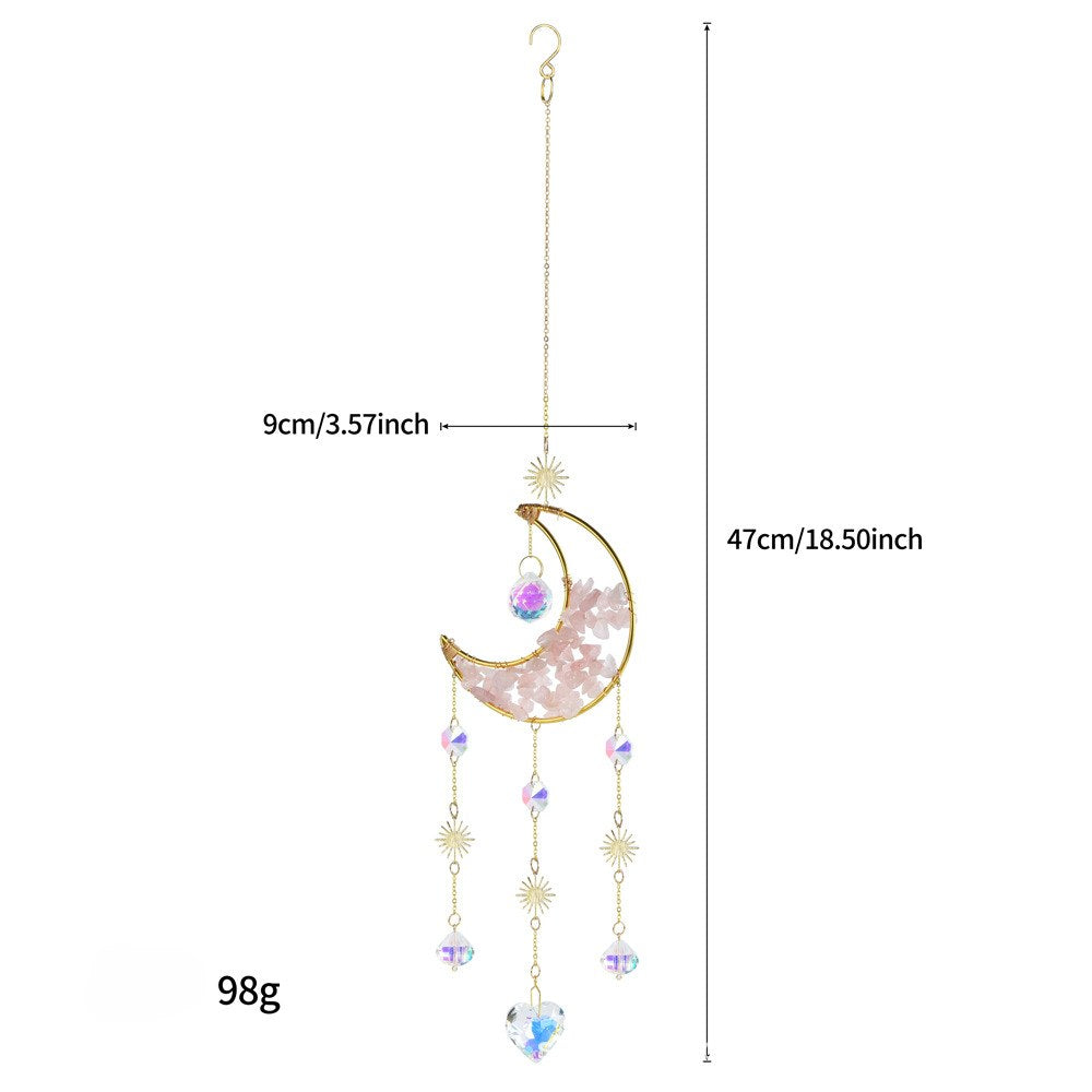 Colorful Stone Moon Crystal Home Hangings