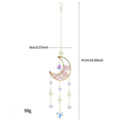 Colorful Stone Moon Crystal Home Hangings