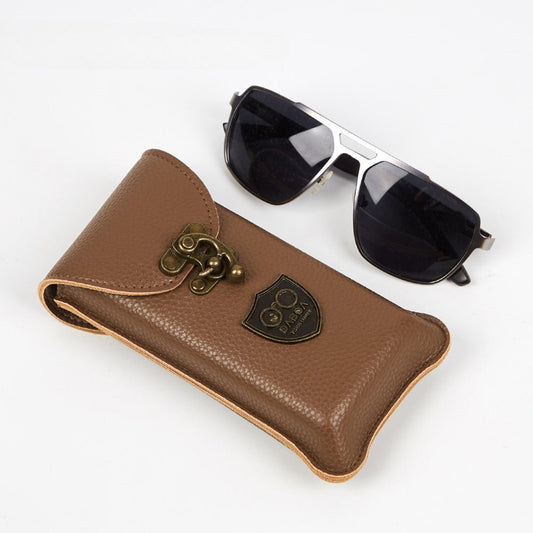 Portable Simple PU Leather Sunglasses Case