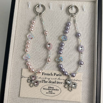 Asymmetrical Crystal Beaded Butterfly Keychain