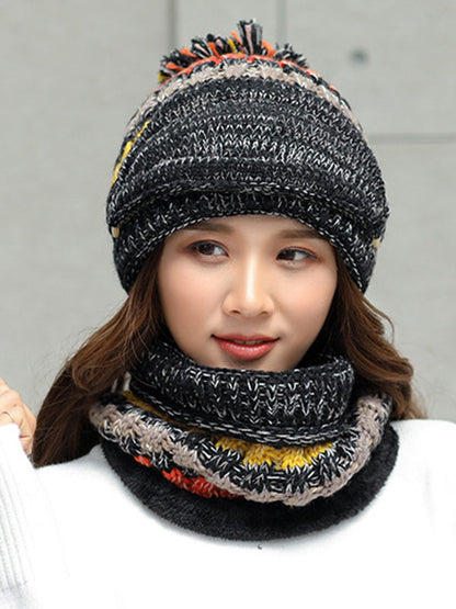 Original Three Pieces Knitting Hat+Mask+Scarf