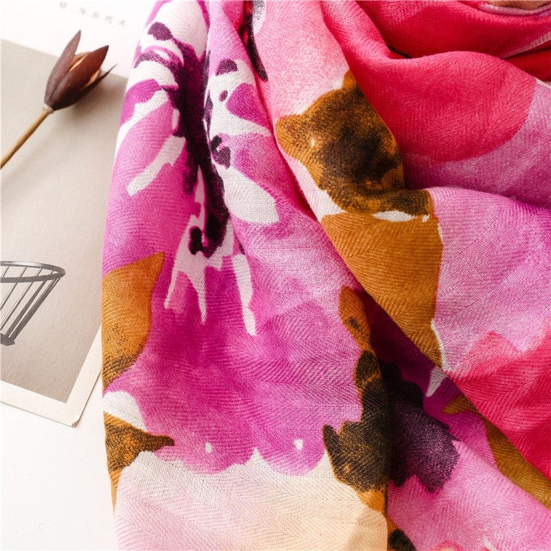 Colorful Cotton Linen Vacation Beach Scarf