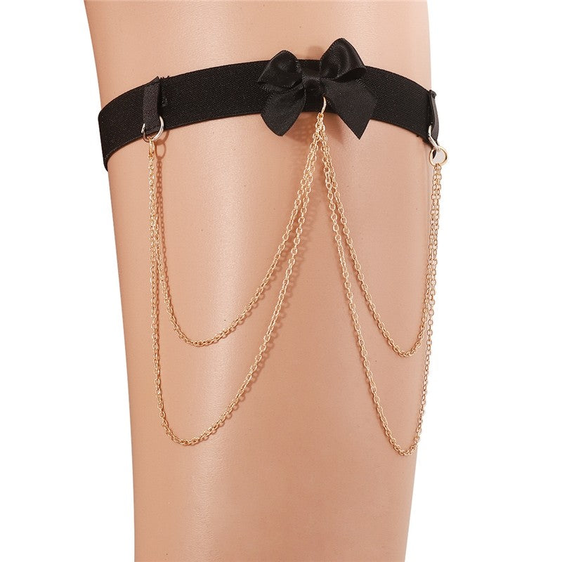 Chic Bow Chain Tassel Anklet