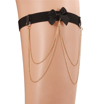 Chic Bow Chain Tassel Anklet